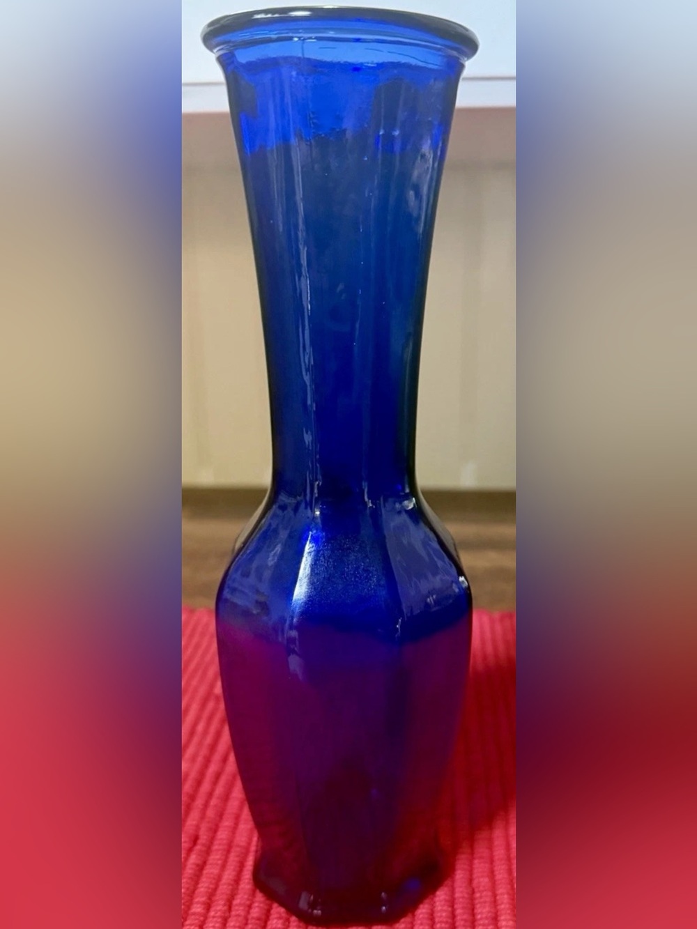 Vintage Indiana Glass Co Classico Cobalt Blue Vase 9" Tall